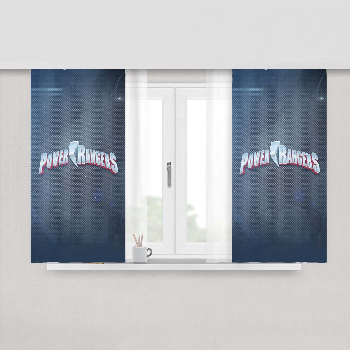 Power Rangers Title Peach Skin Window Curtains