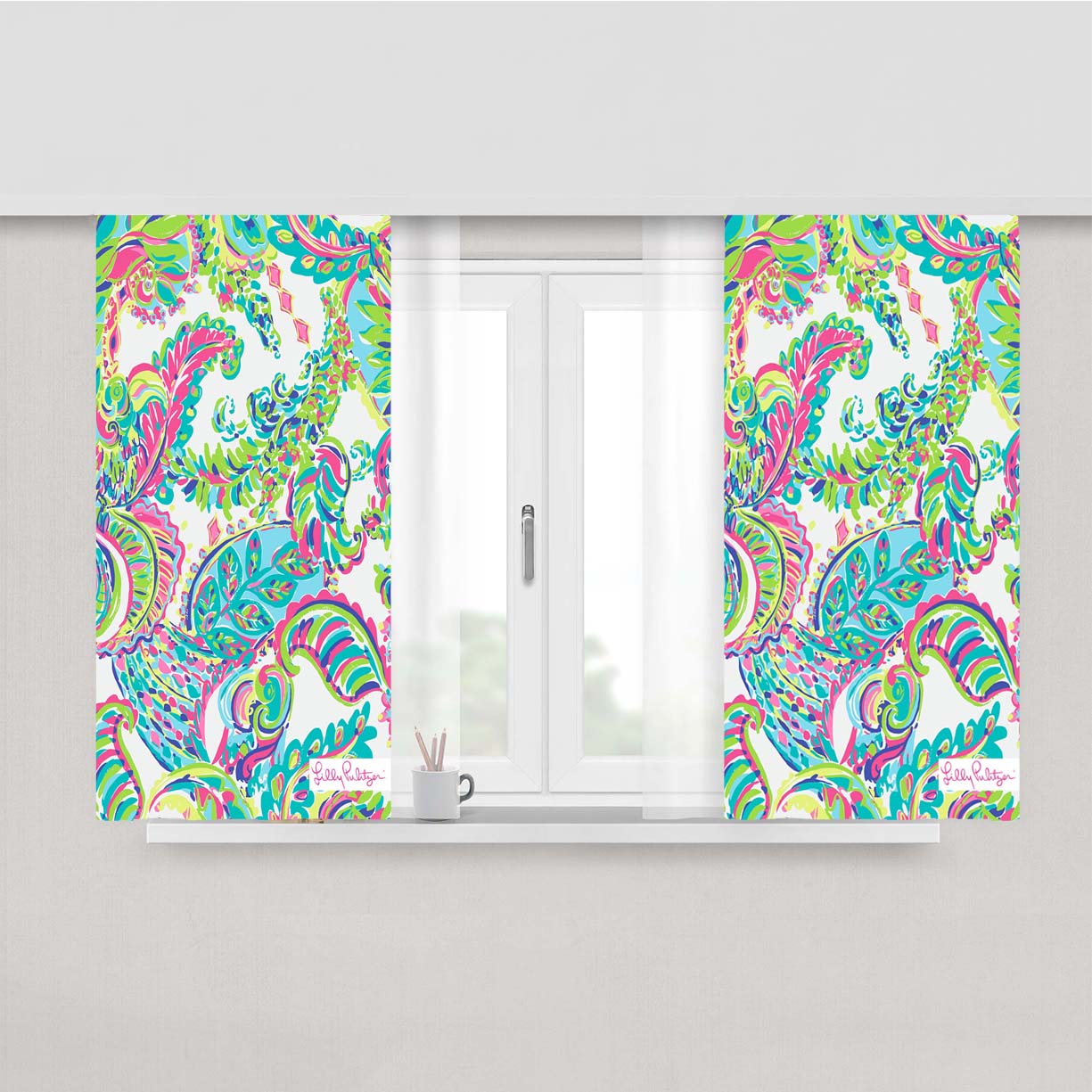 Preppy Georgia Belle Lilly Puli Peach Skin Window Curtains