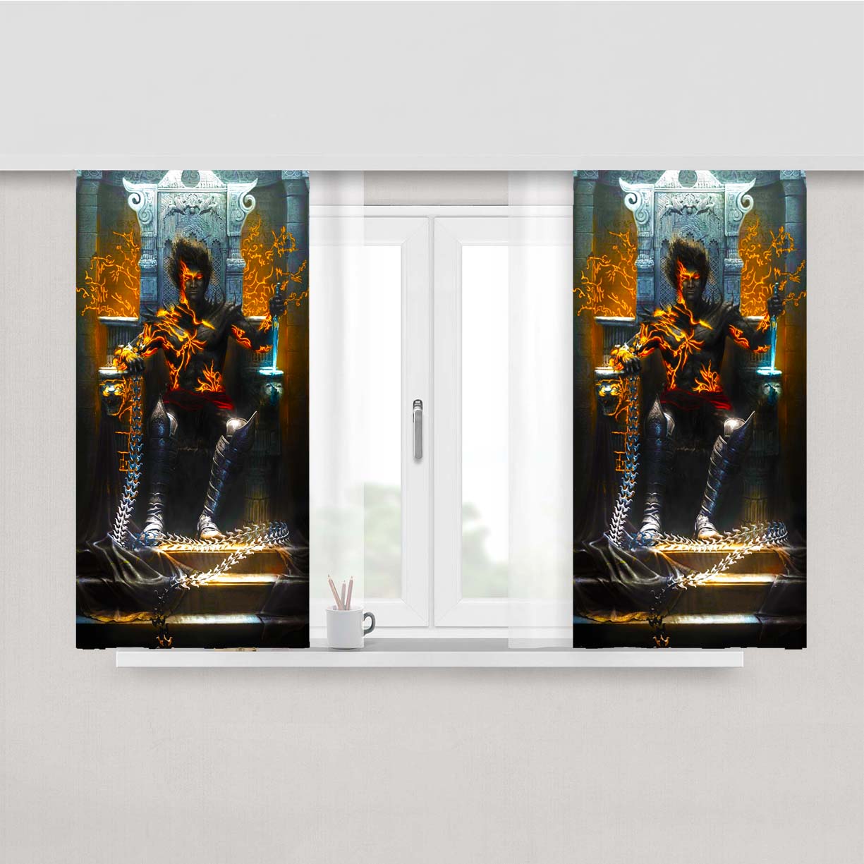 Prince Of Persia Dark Prince Peach Skin Window Curtains