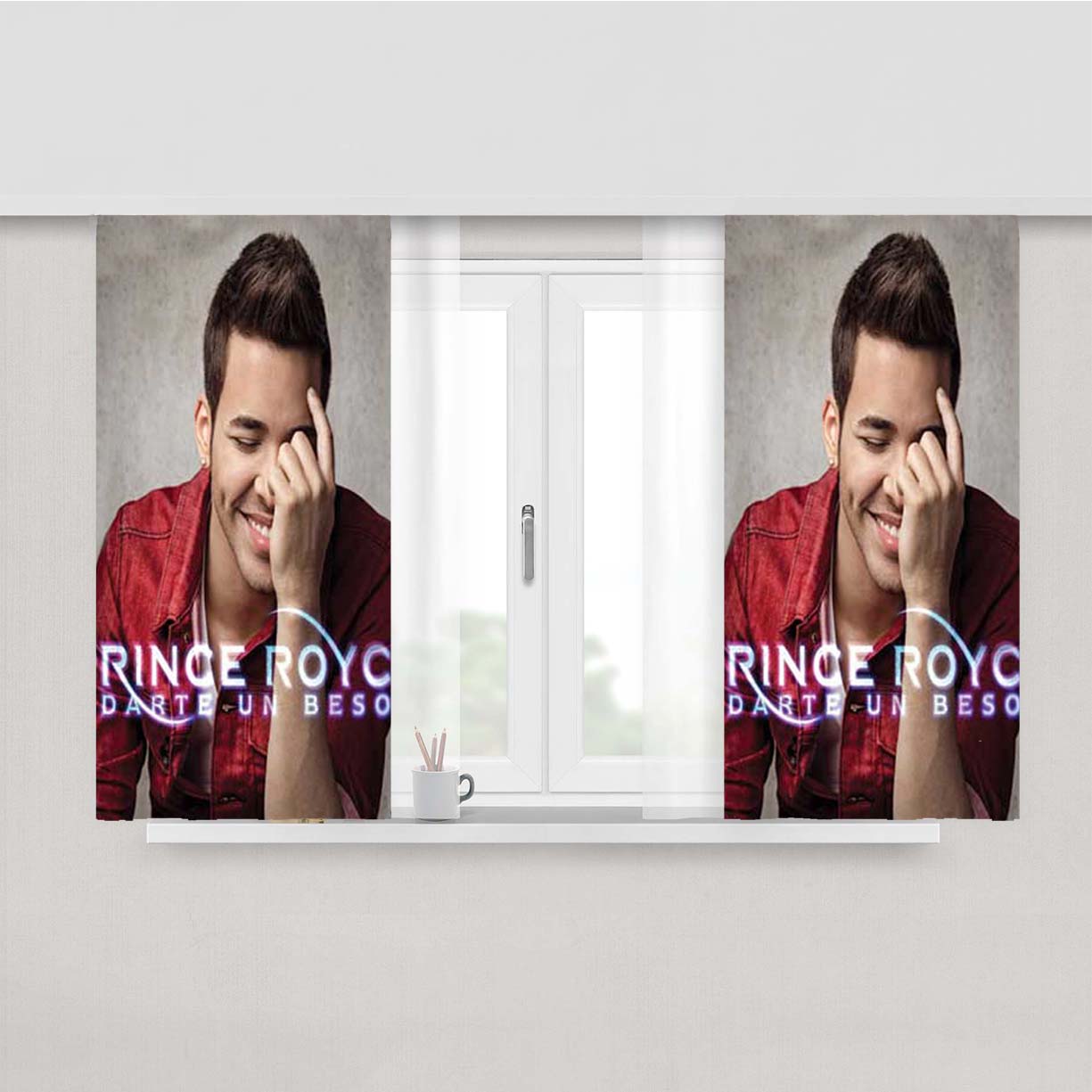 Prince Royce Darte Un Beso Peach Skin Window Curtains