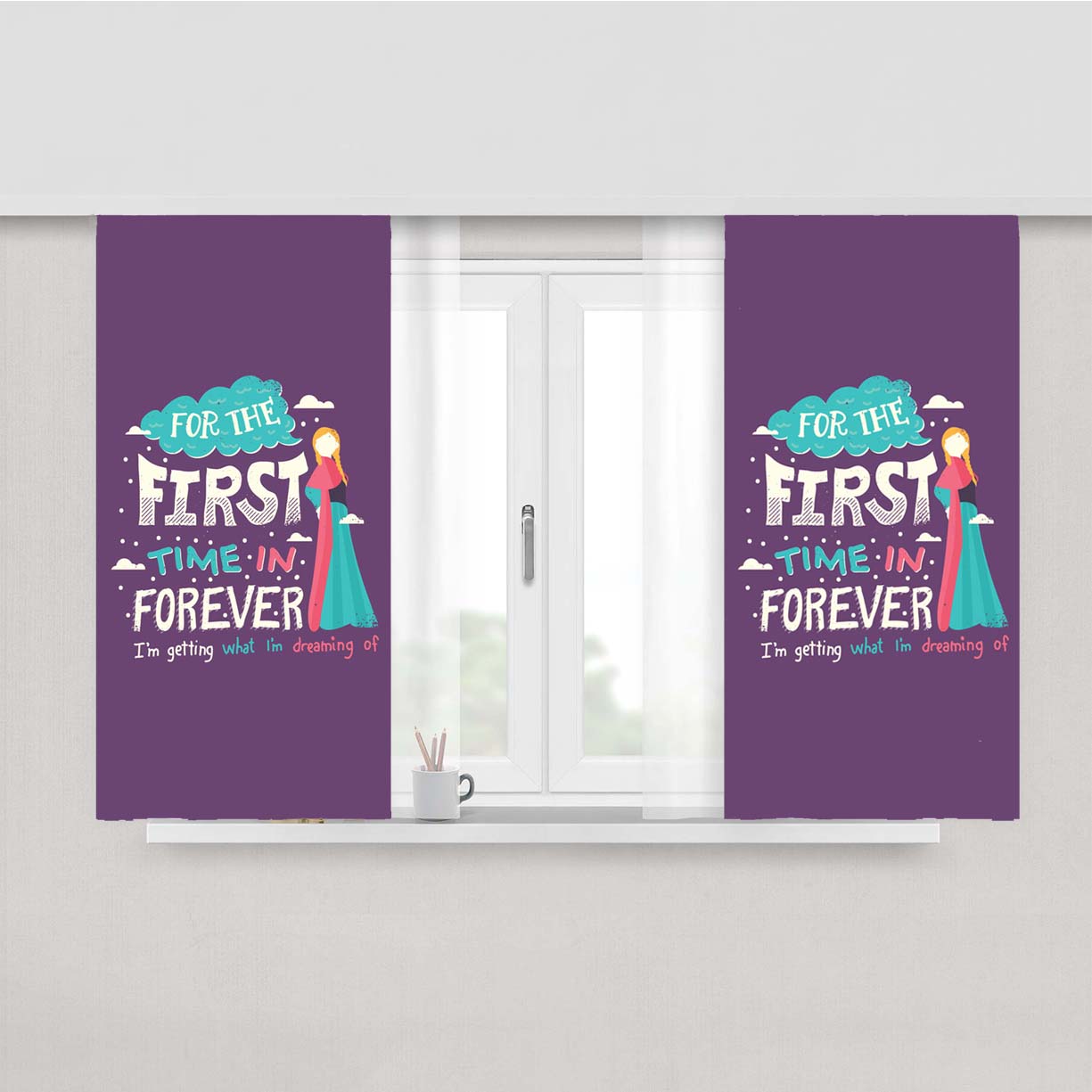 Princess Anna Quote Peach Skin Window Curtains