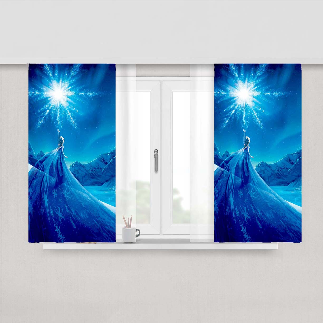 Princess Elsa Frozen Peach Skin Window Curtains