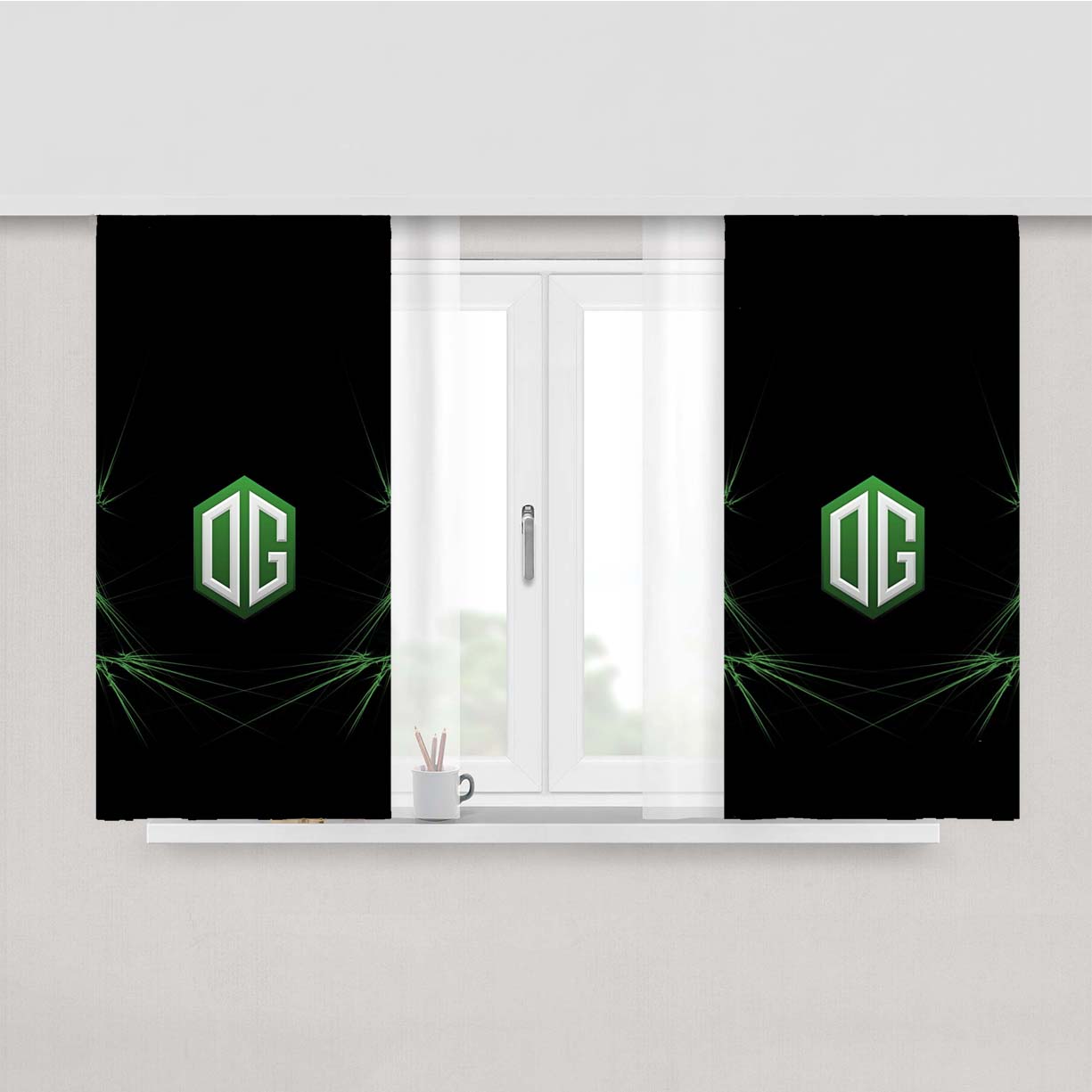 Professional Esport Og Team Logo Peach Skin Window Curtains
