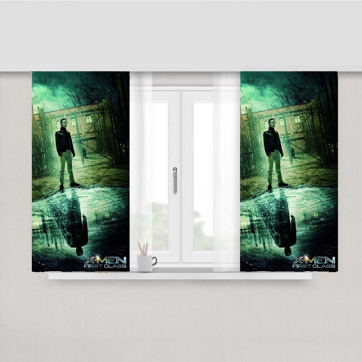 Professor Xavier First Class Peach Skin Window Curtains