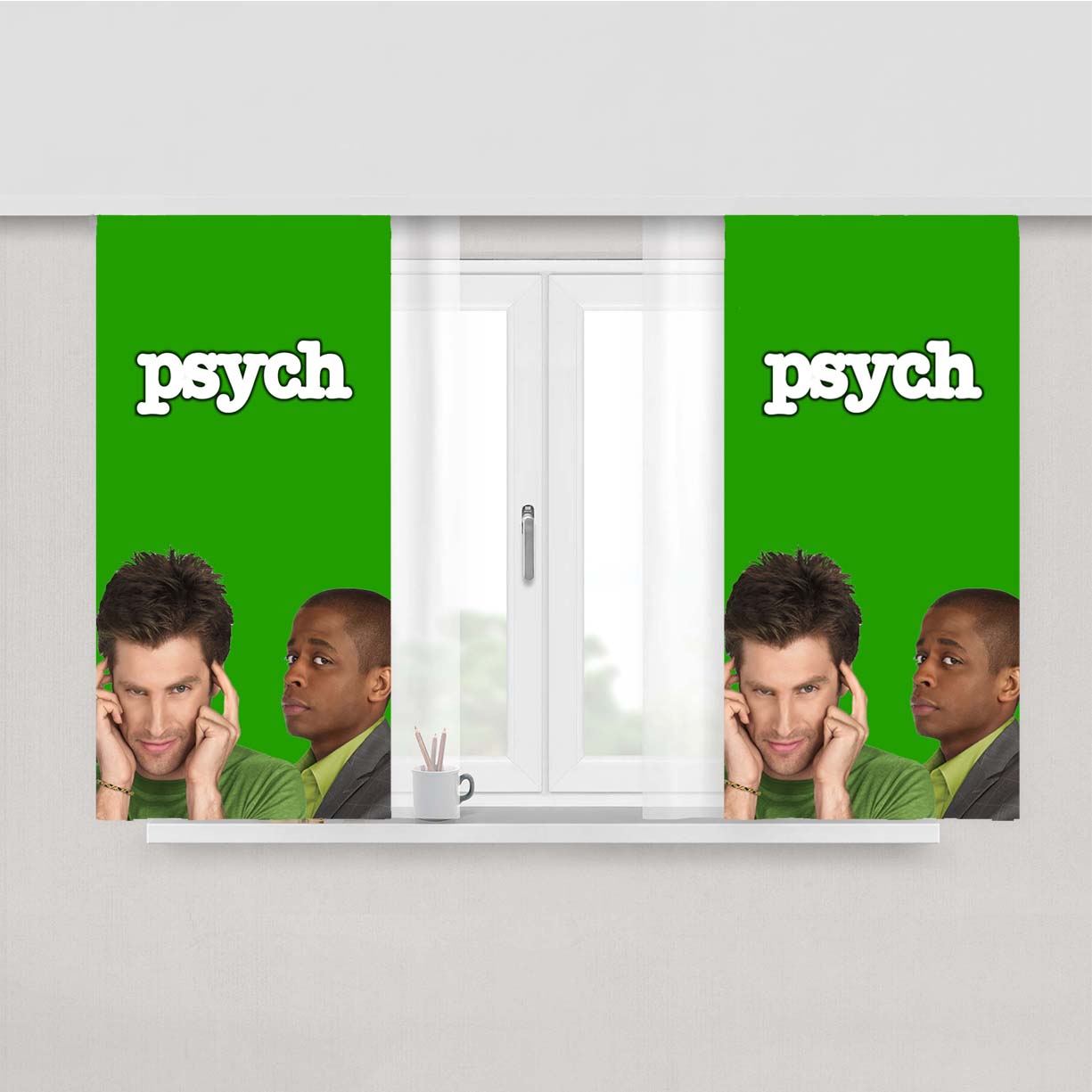 Psych Gus And Shawn Peach Skin Window Curtains