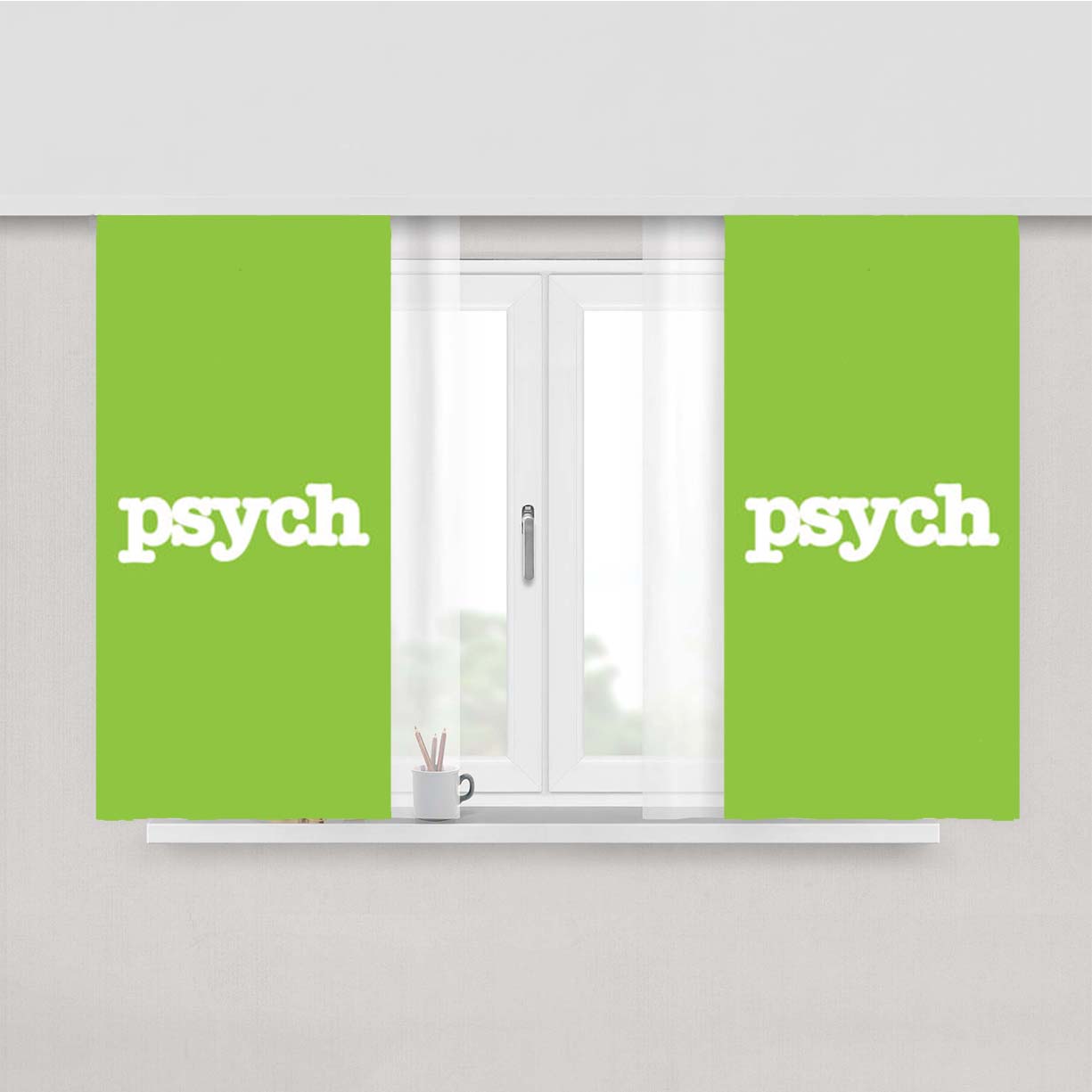Psych Logo Peach Skin Window Curtains