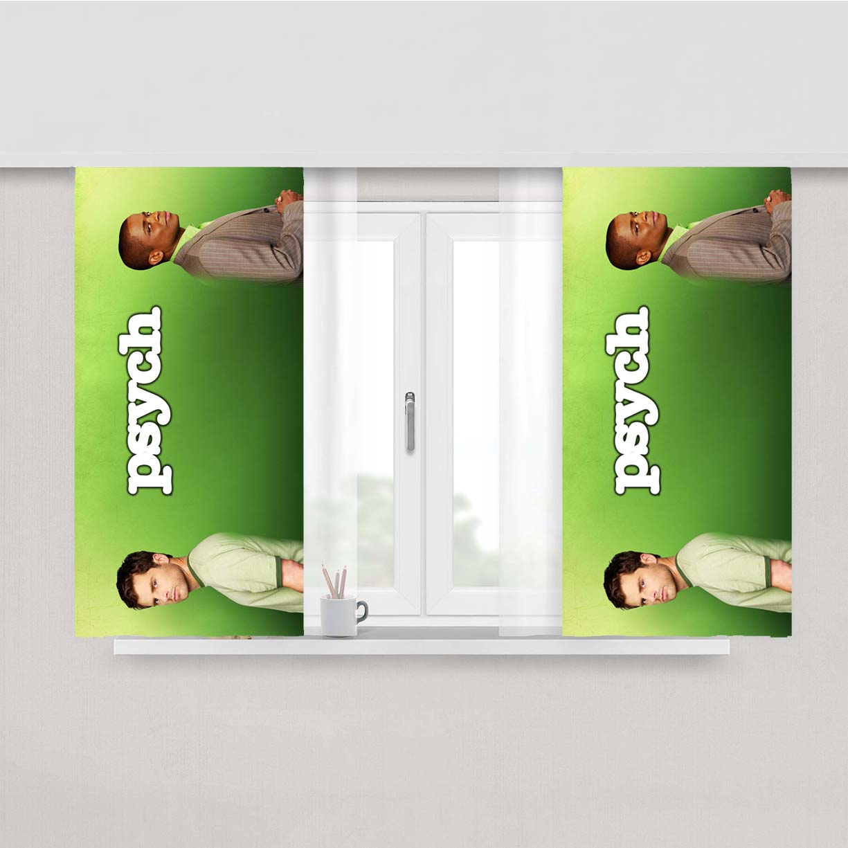 Psych Shawn And Gus Peach Skin Window Curtains