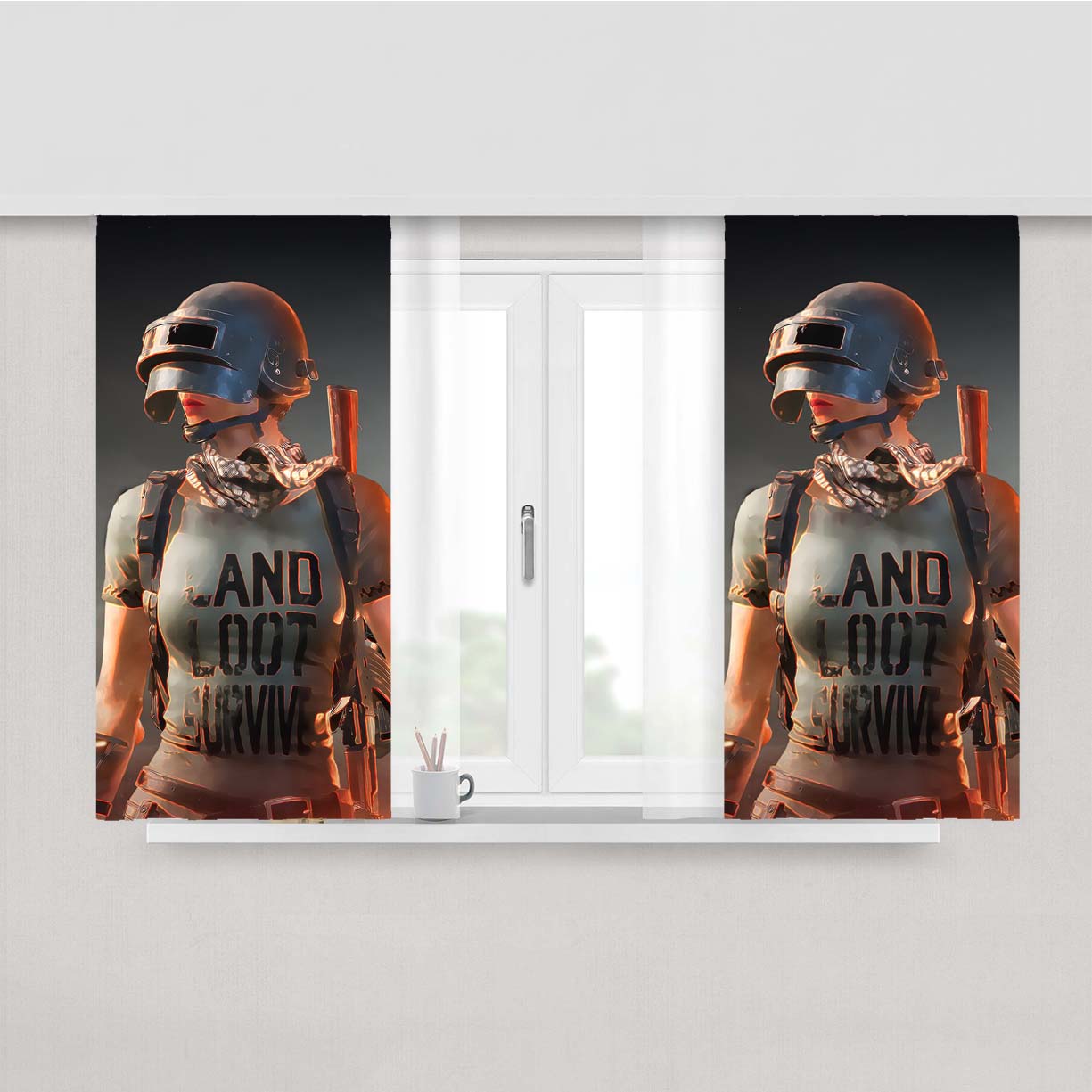 Pubg Faceit Peach Skin Window Curtains