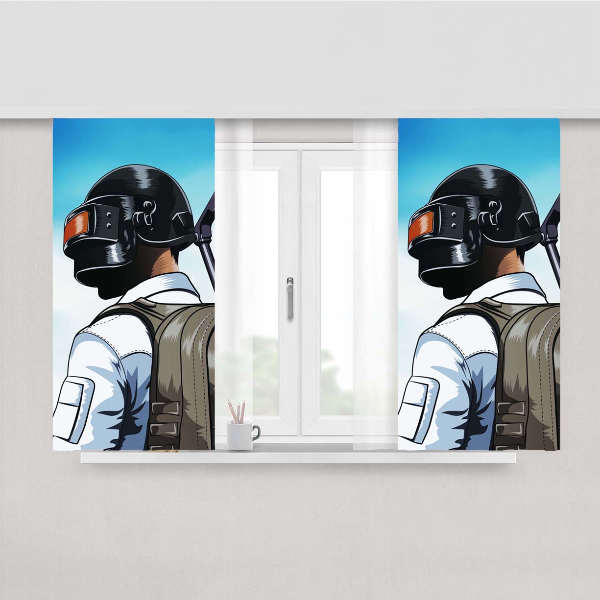 Pubg Mobile Game Peach Skin Window Curtains