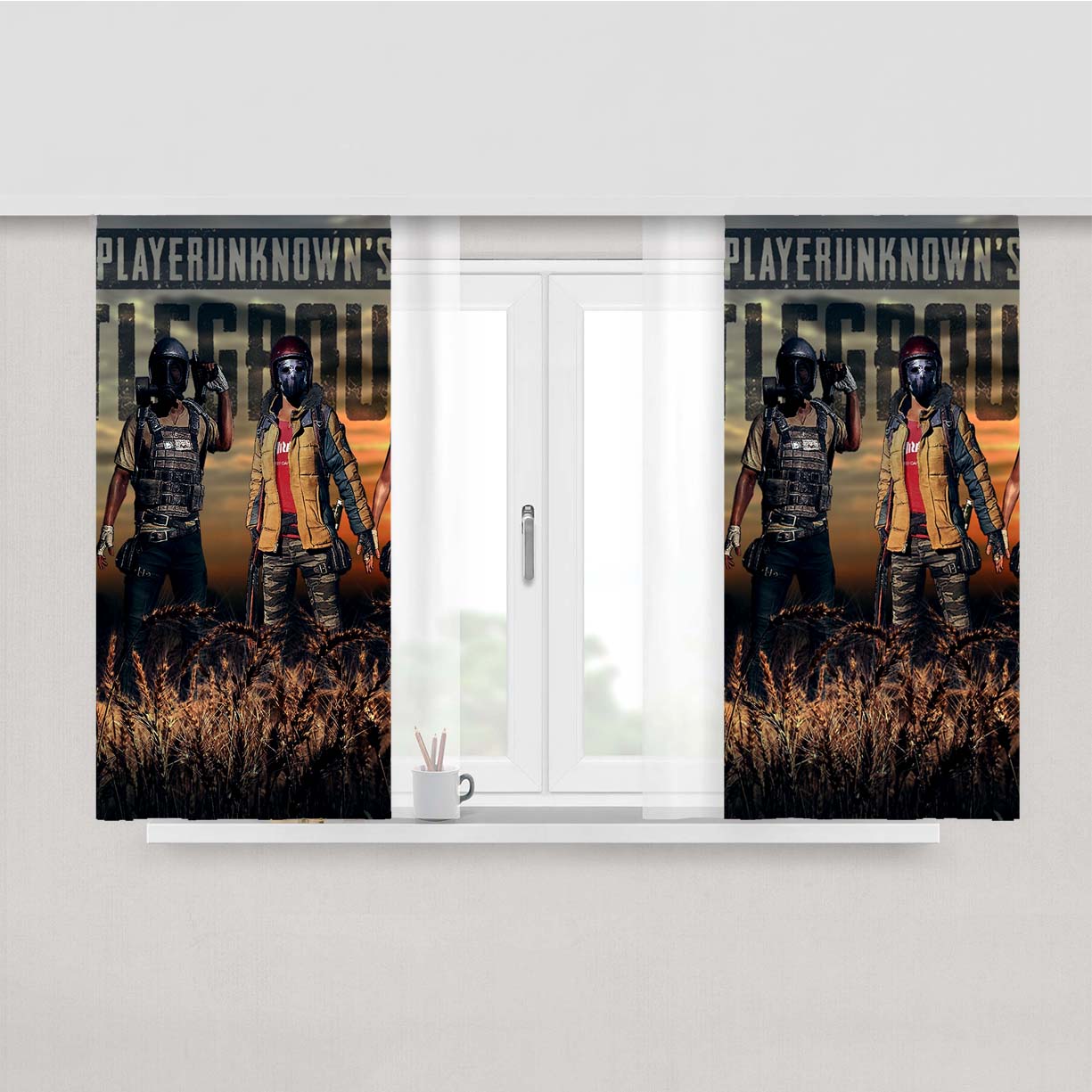 Pubg Playerunknowns Battlegrounds Characters Peach Skin Window Curtains