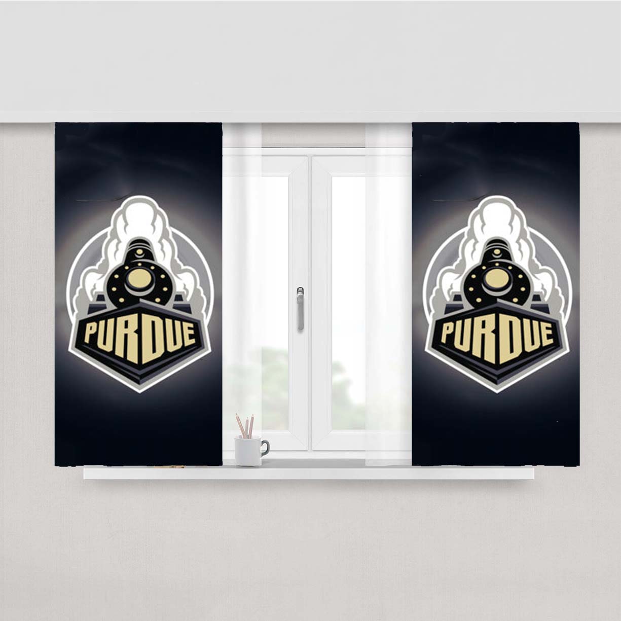 Purdue Train Peach Skin Window Curtains