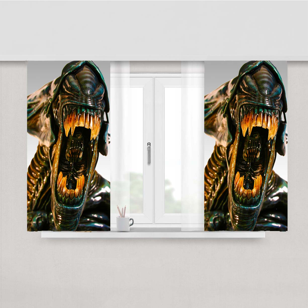 Queen Alien Peach Skin Window Curtains