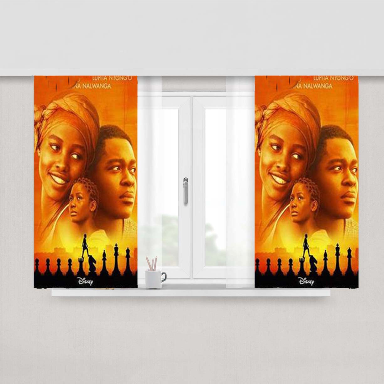 Queen Of Katwe Poster Peach Skin Window Curtains