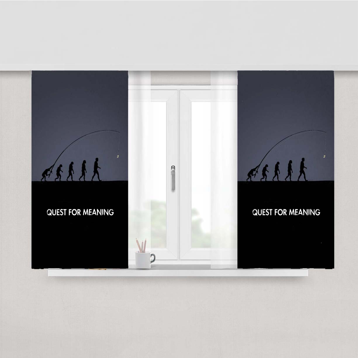 Quest For Meaning Human Revolution Peach Skin Window Curtains