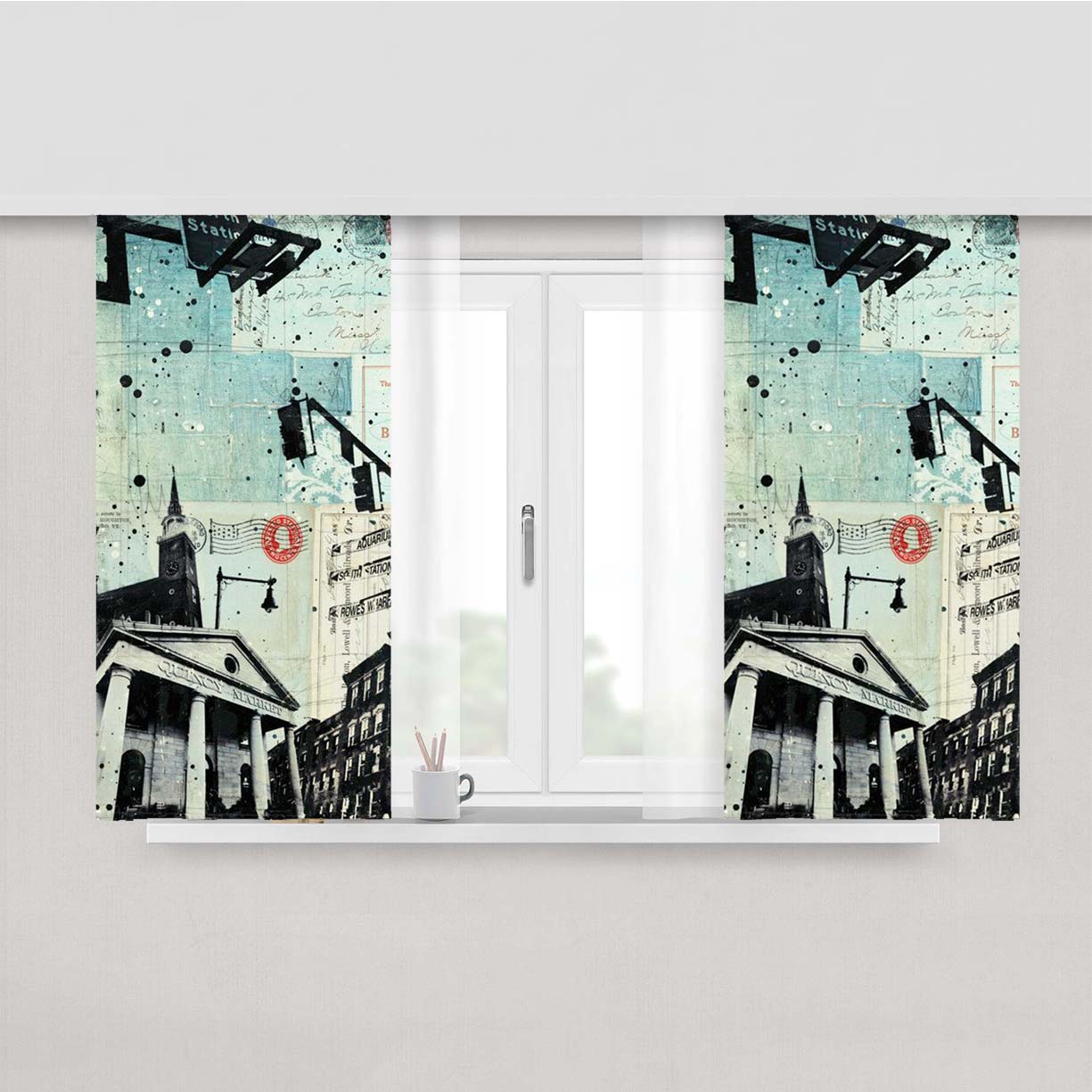 Qurancy Market Peach Skin Window Curtains
