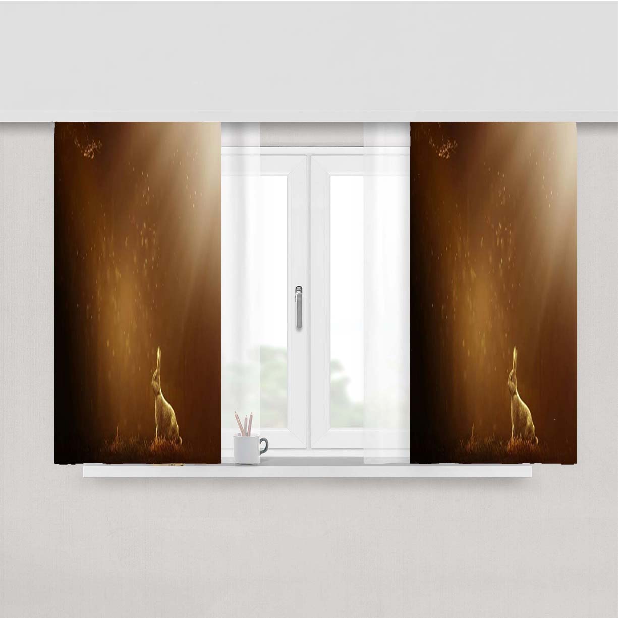Rabbit 4K Peach Skin Window Curtains