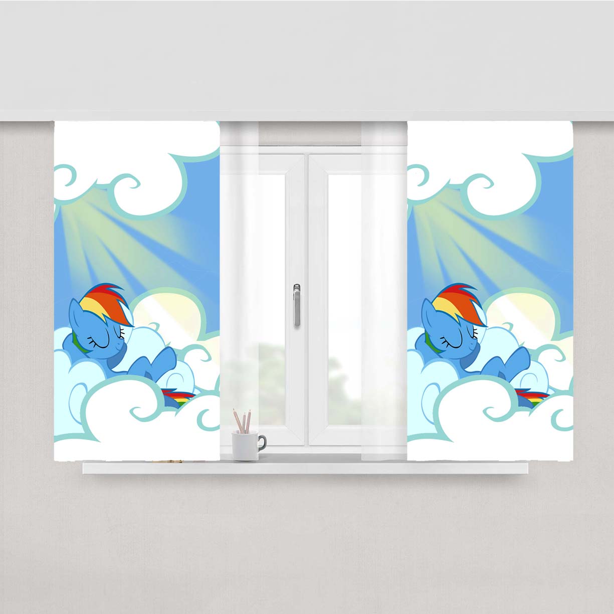 Rainbow Dash Peach Skin Window Curtains
