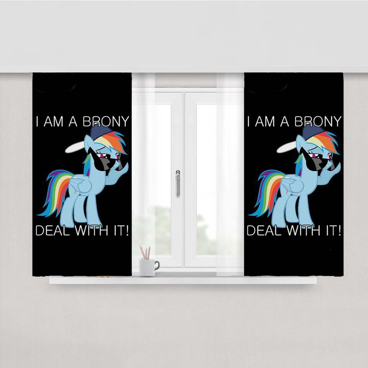 Rainbow Dash Brony Peach Skin Window Curtains