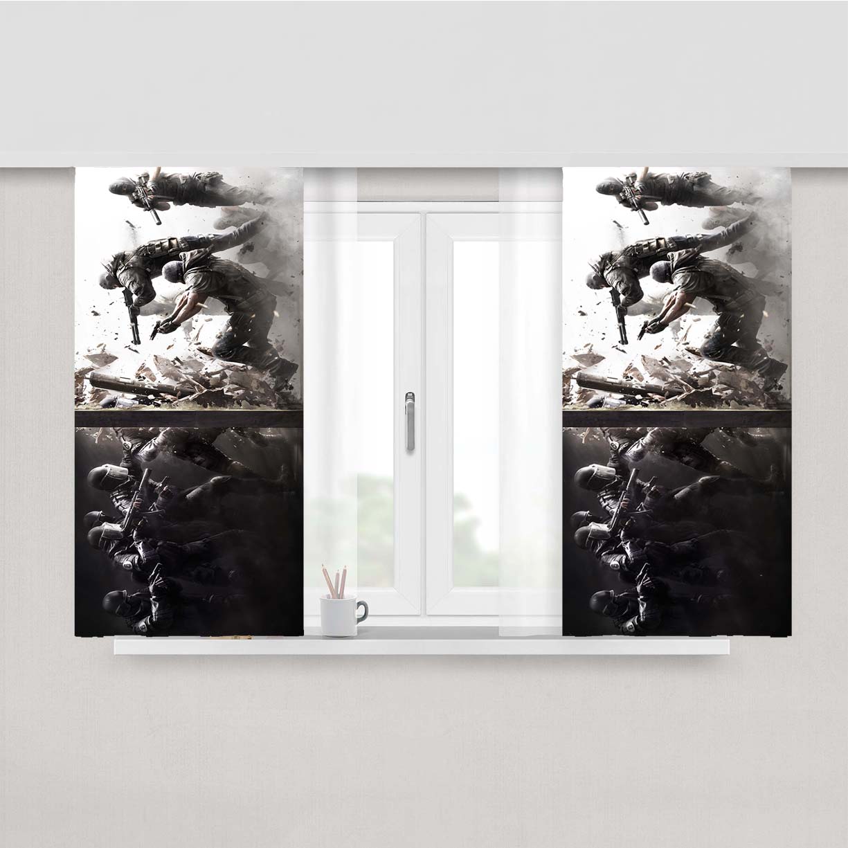 Rainbow Six Siege Peach Skin Window Curtains