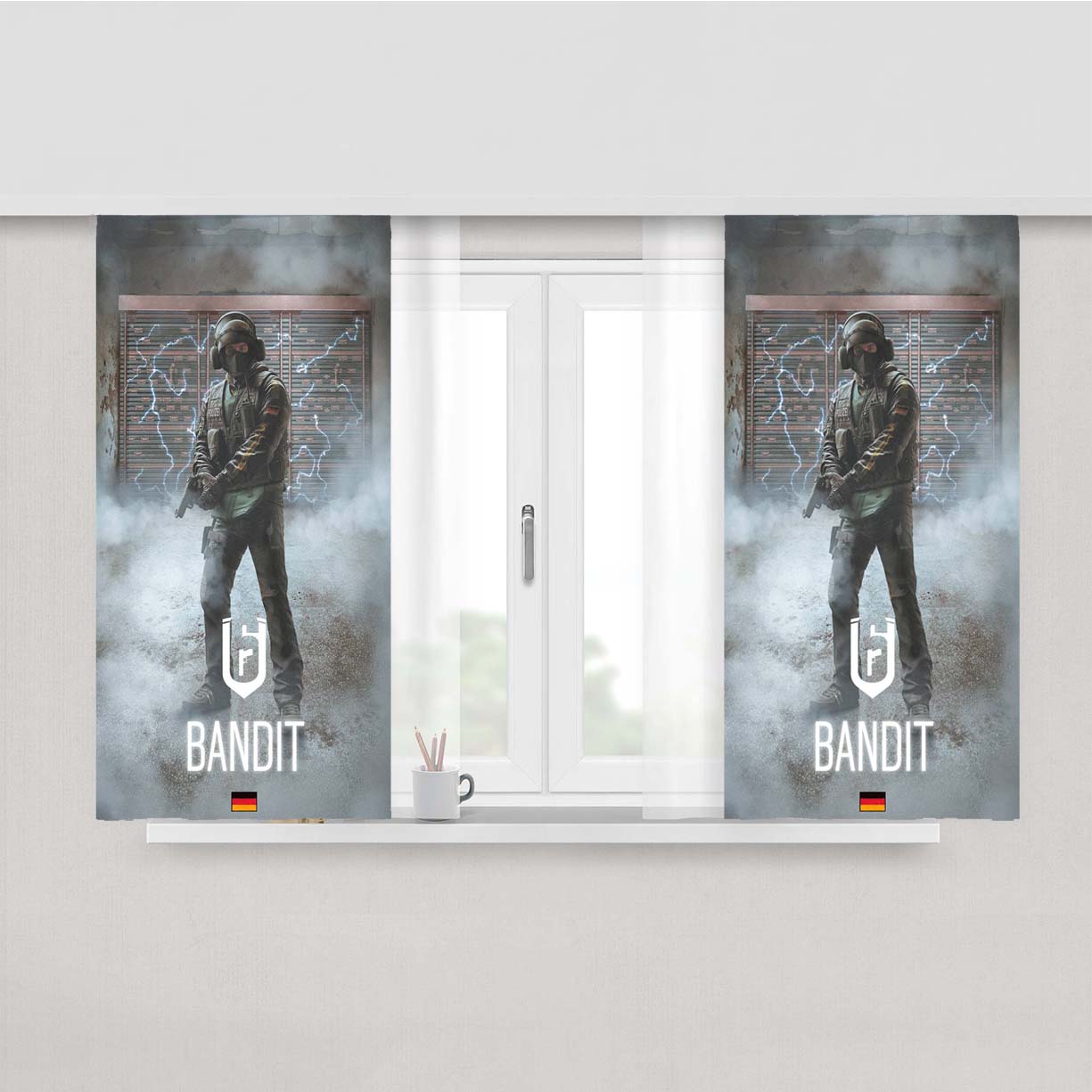 Rainbow Six Siege Bandit Tom Clancy Peach Skin Window Curtains