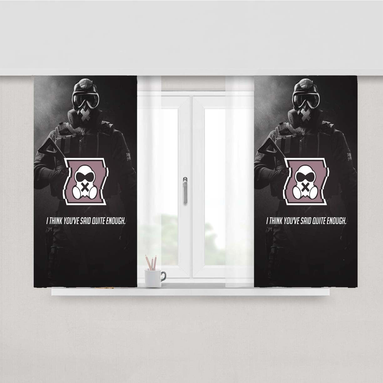 Rainbow Six Siege Defenders Mute Peach Skin Window Curtains