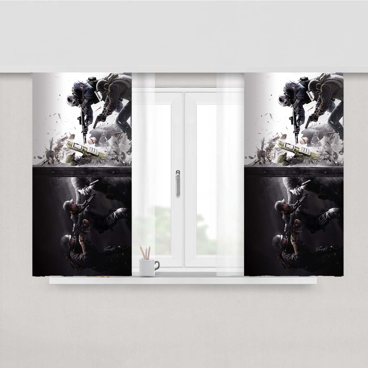 Rainbow Six Siege Poster Peach Skin Window Curtains