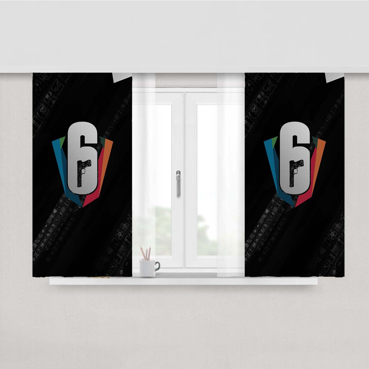 Rainbow Six Siege Wallpaper Minimalist Peach Skin Window Curtains