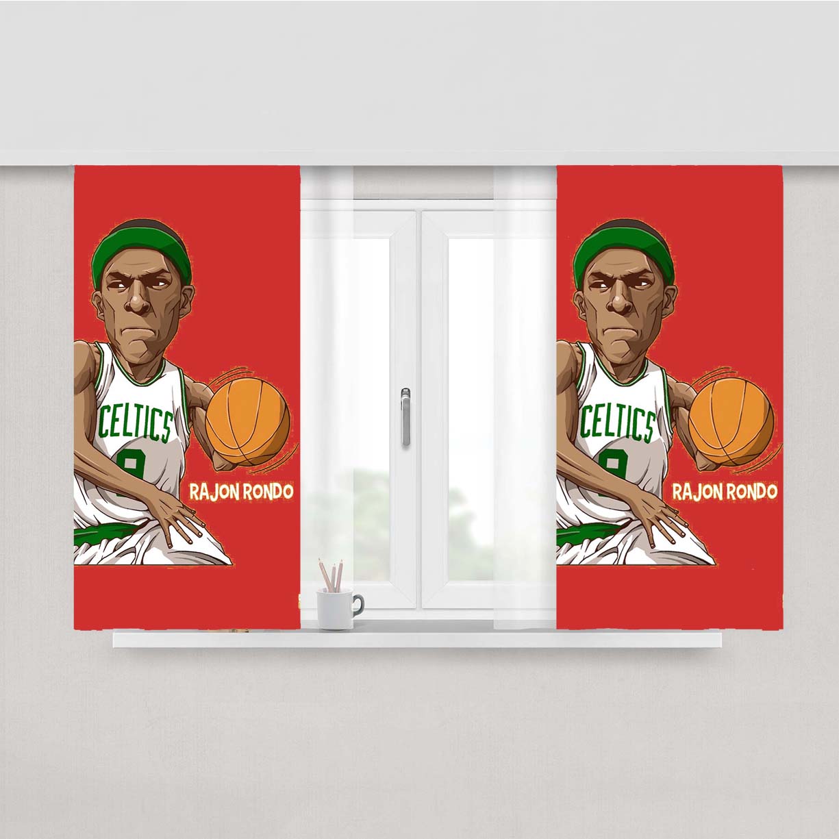 Rajon Rondo Red Peach Skin Window Curtains