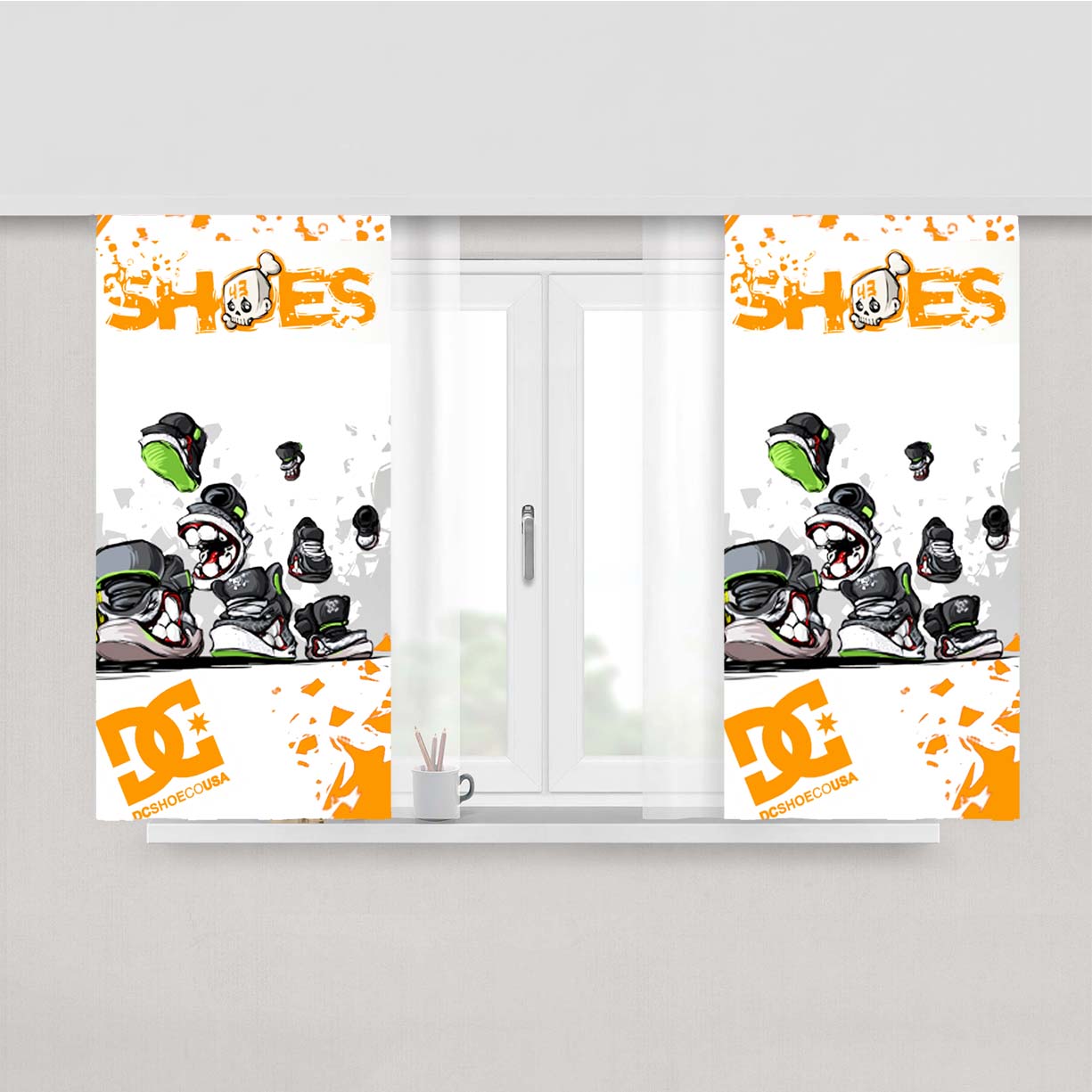 Rally Team Gymkhana Hoonigan Peach Skin Window Curtains