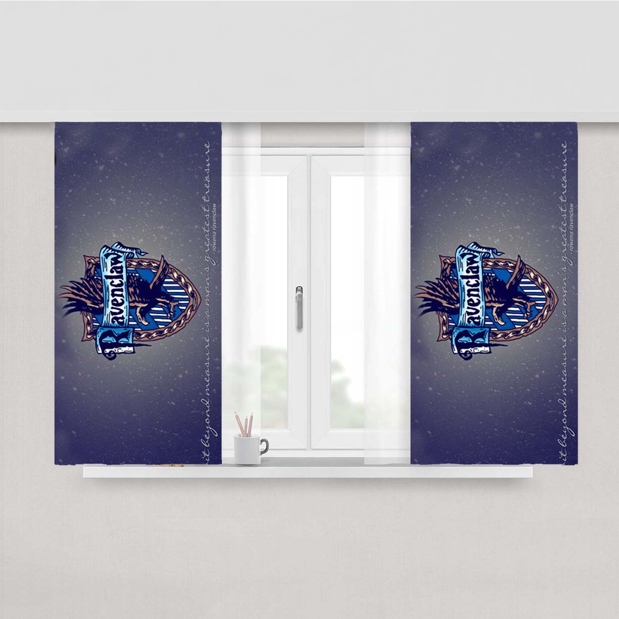 Ravenclaw With Beyond Peach Skin Window Curtains