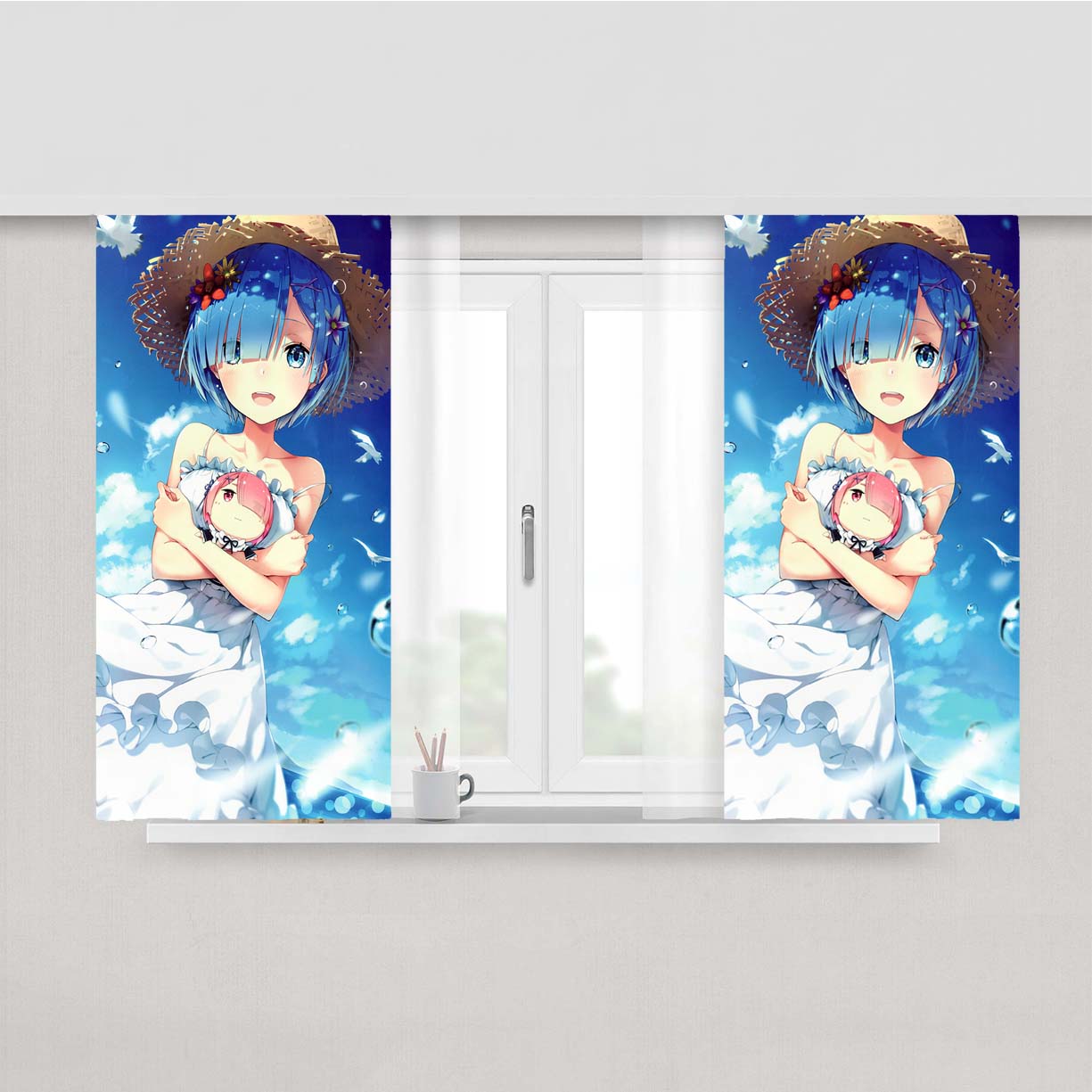 Re-Zero Kara Hajimeru Isekai Seikatsu Peach Skin Window Curtains