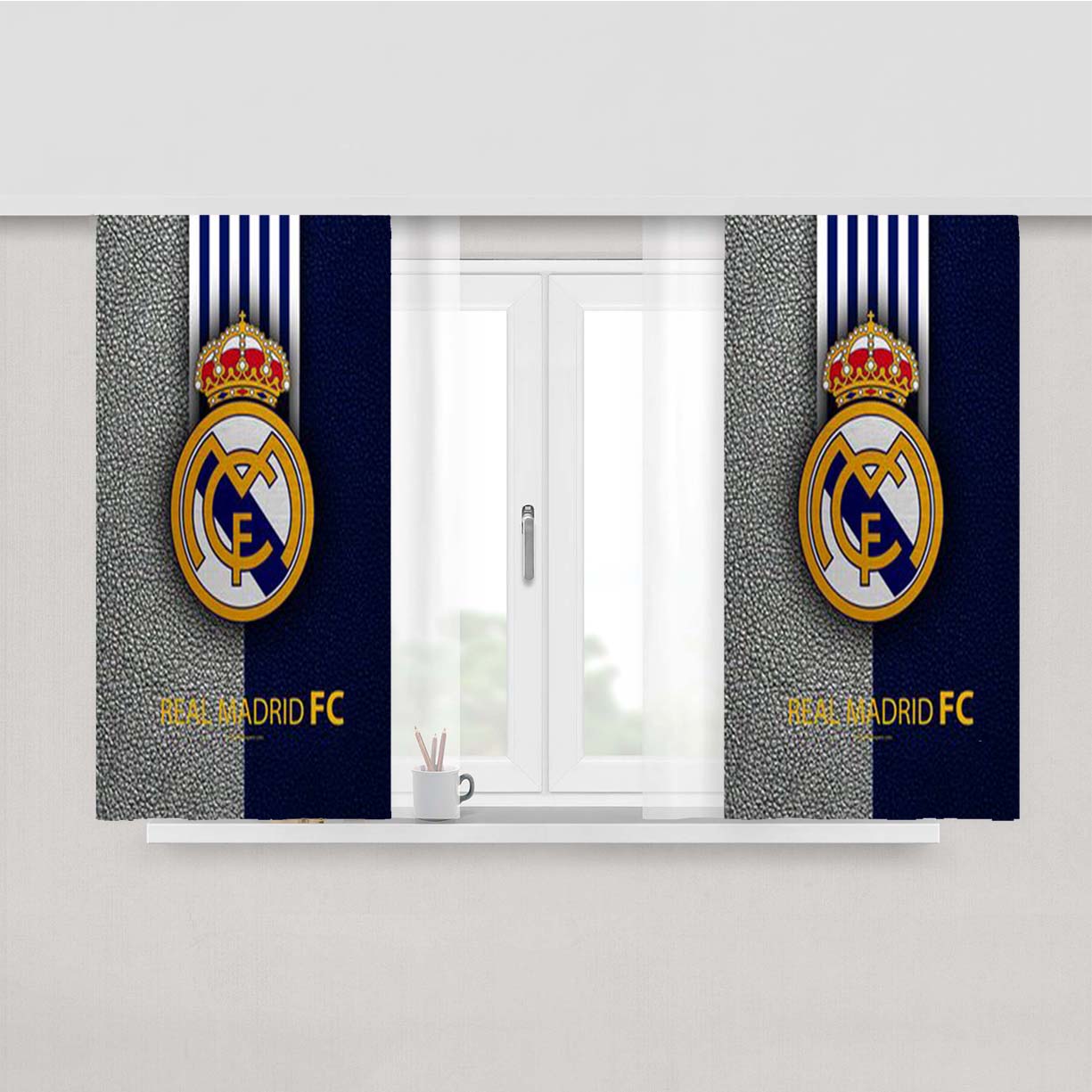 Real Madrid Leather Peach Skin Window Curtains