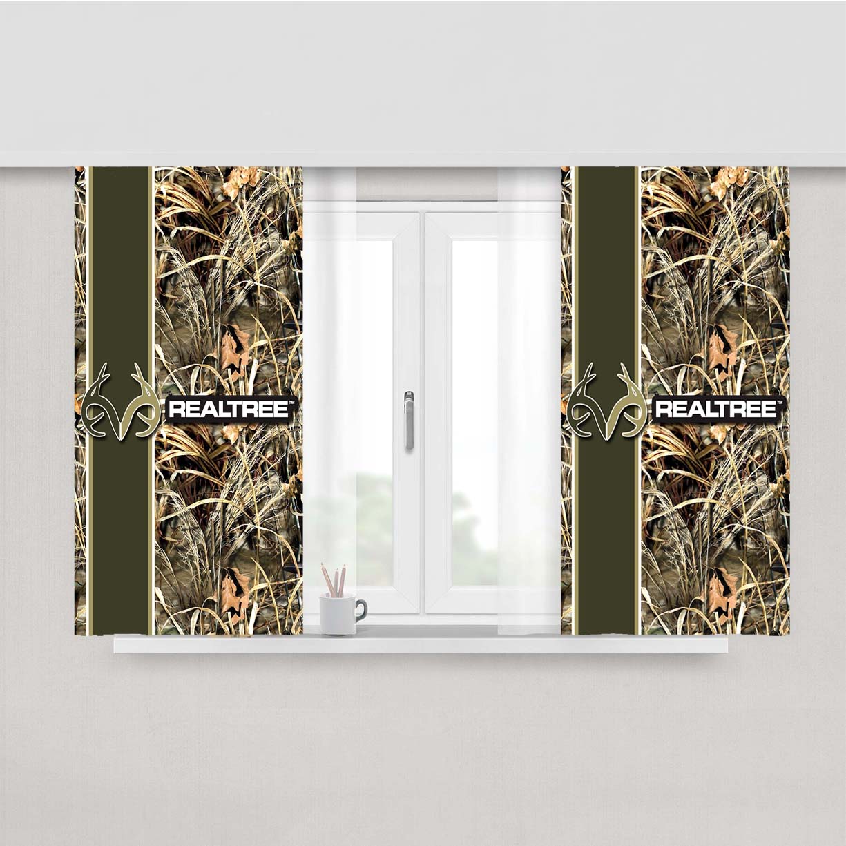 Realtree Vintage Peach Skin Window Curtains