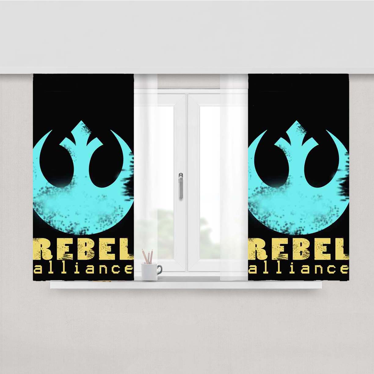 Rebel Alliance Peach Skin Window Curtains