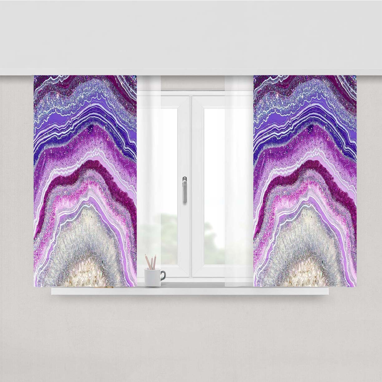 Resin Geode Pu Peach Skin Window Curtains