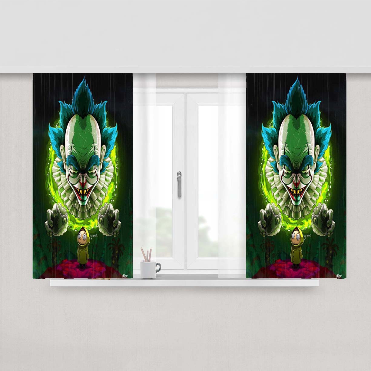 Rick And Morty It Peach Skin Window Curtains