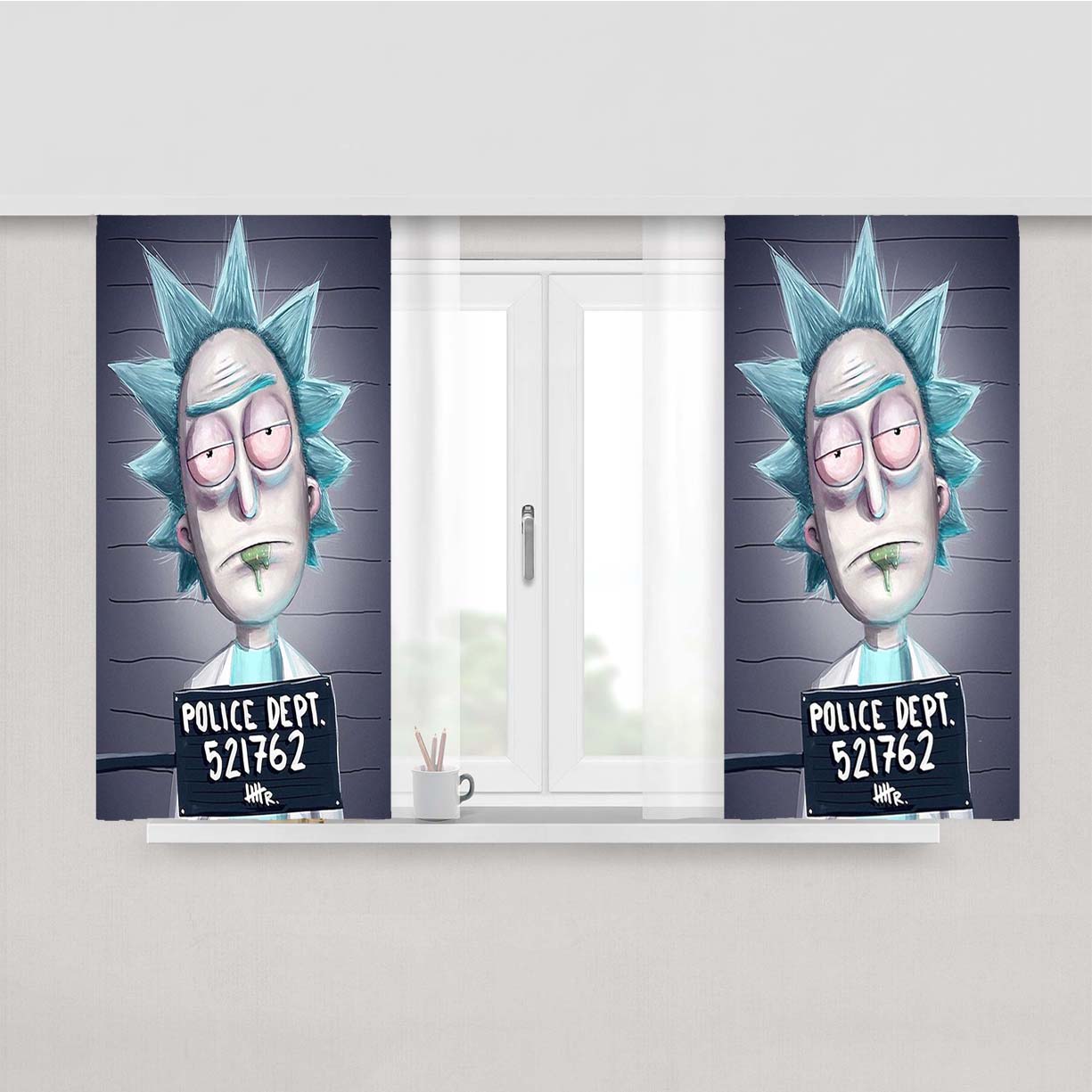 Rick And Morty Trippy Peach Skin Window Curtains