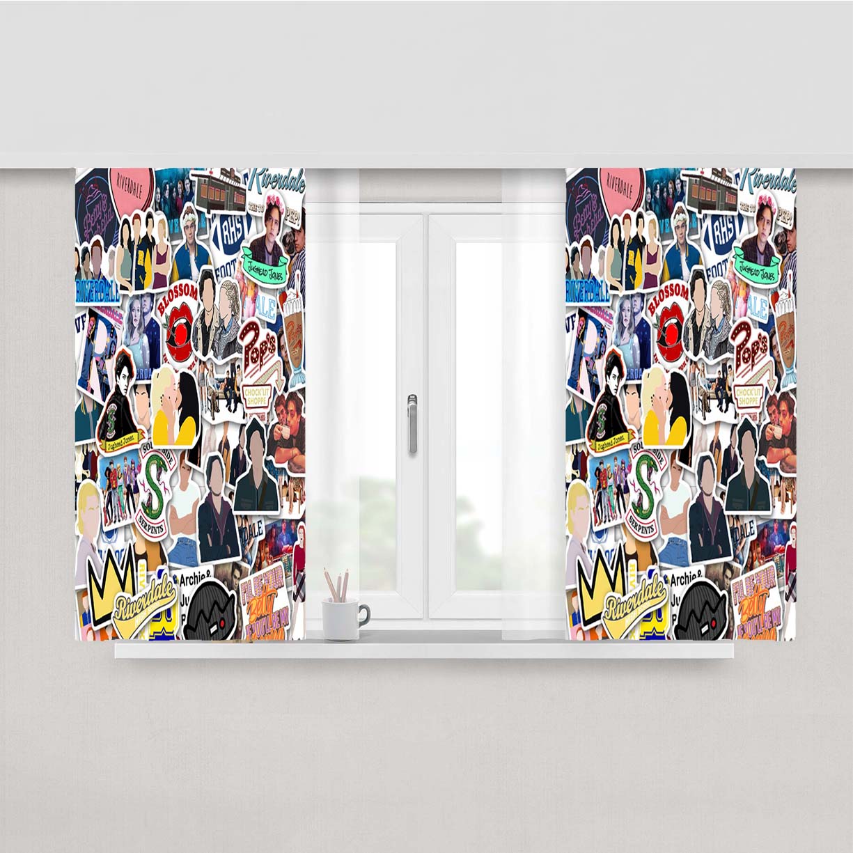 Riverdale Classic Tv Drama Stickers Collection Peach Skin Window Curtains