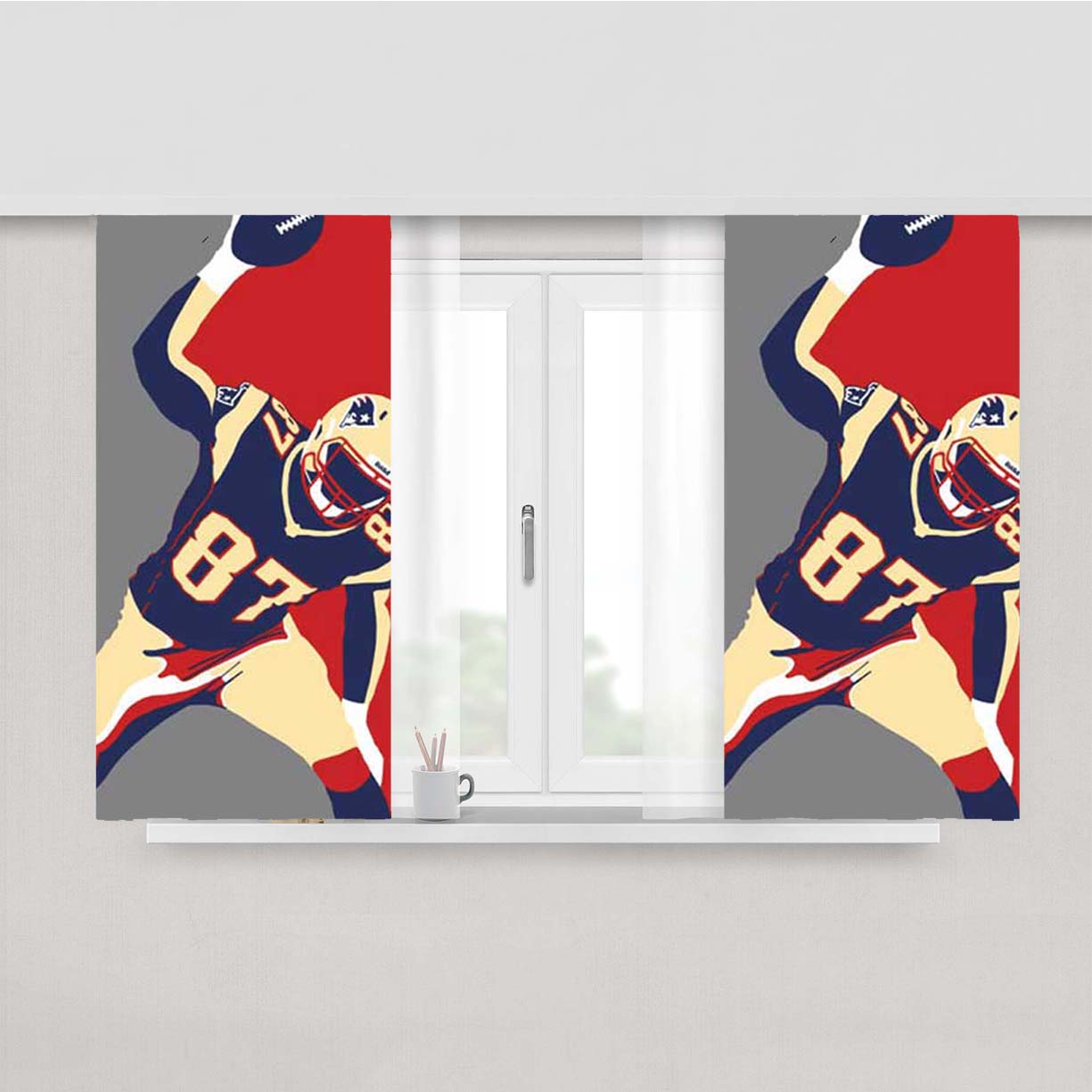 Rob Gronkowski Pop Art Peach Skin Window Curtains
