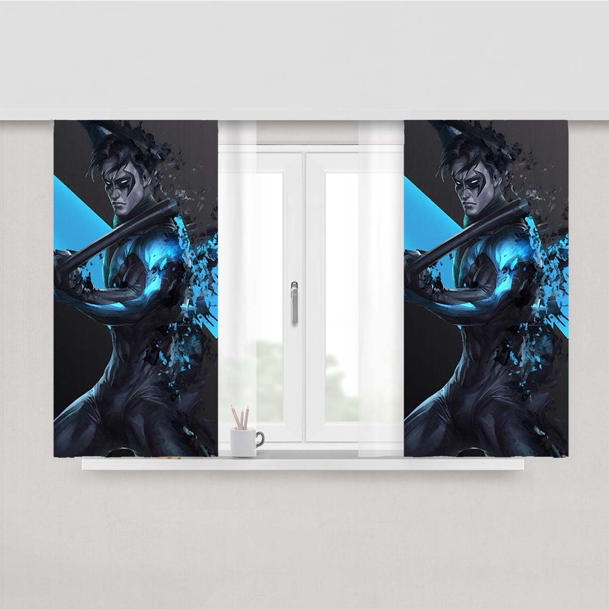 Robin The Nightwing Titans Peach Skin Window Curtains