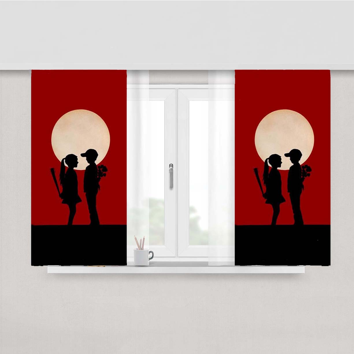 Romantic Peach Skin Window Curtains
