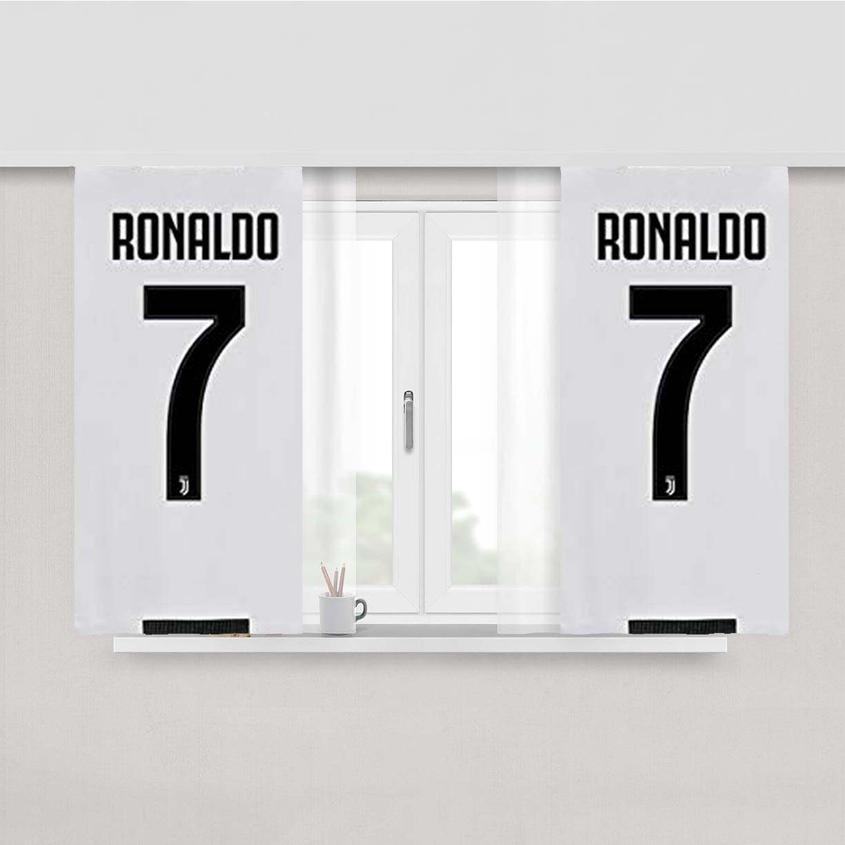 Ronaldo Juventus Jersey Peach Skin Window Curtains