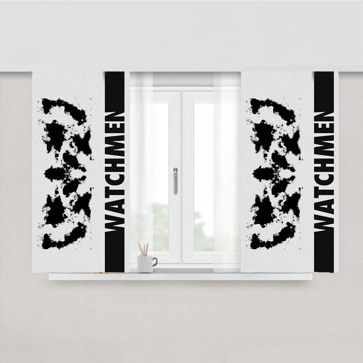 Rorschach Watchmen Minimalist Peach Skin Window Curtains