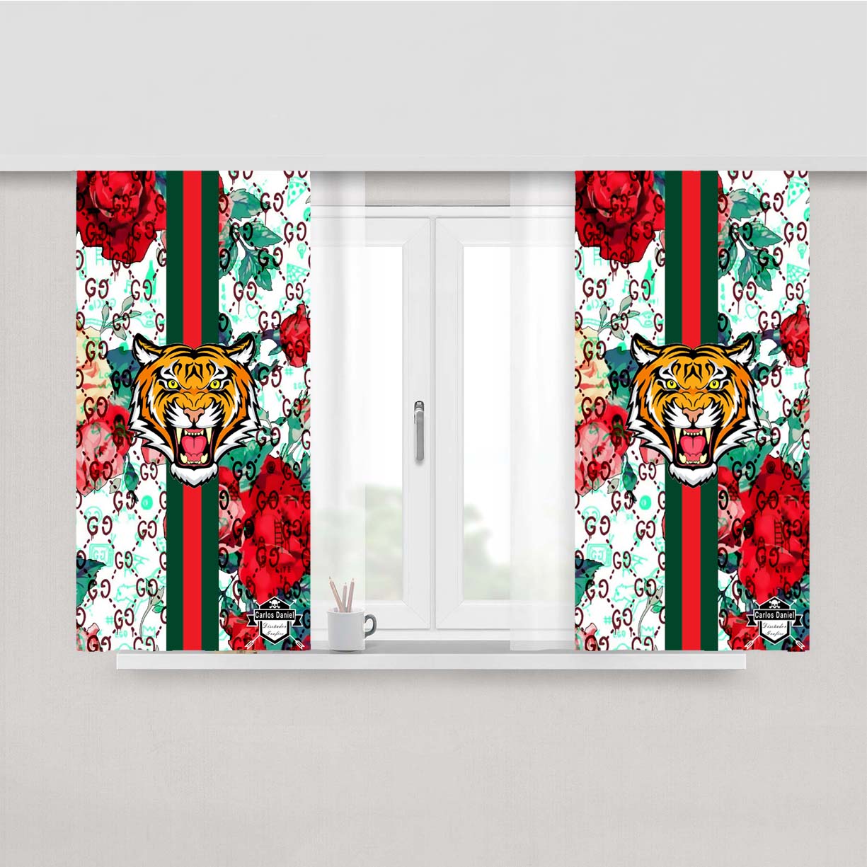 Rose T Peach Skin Window Curtains