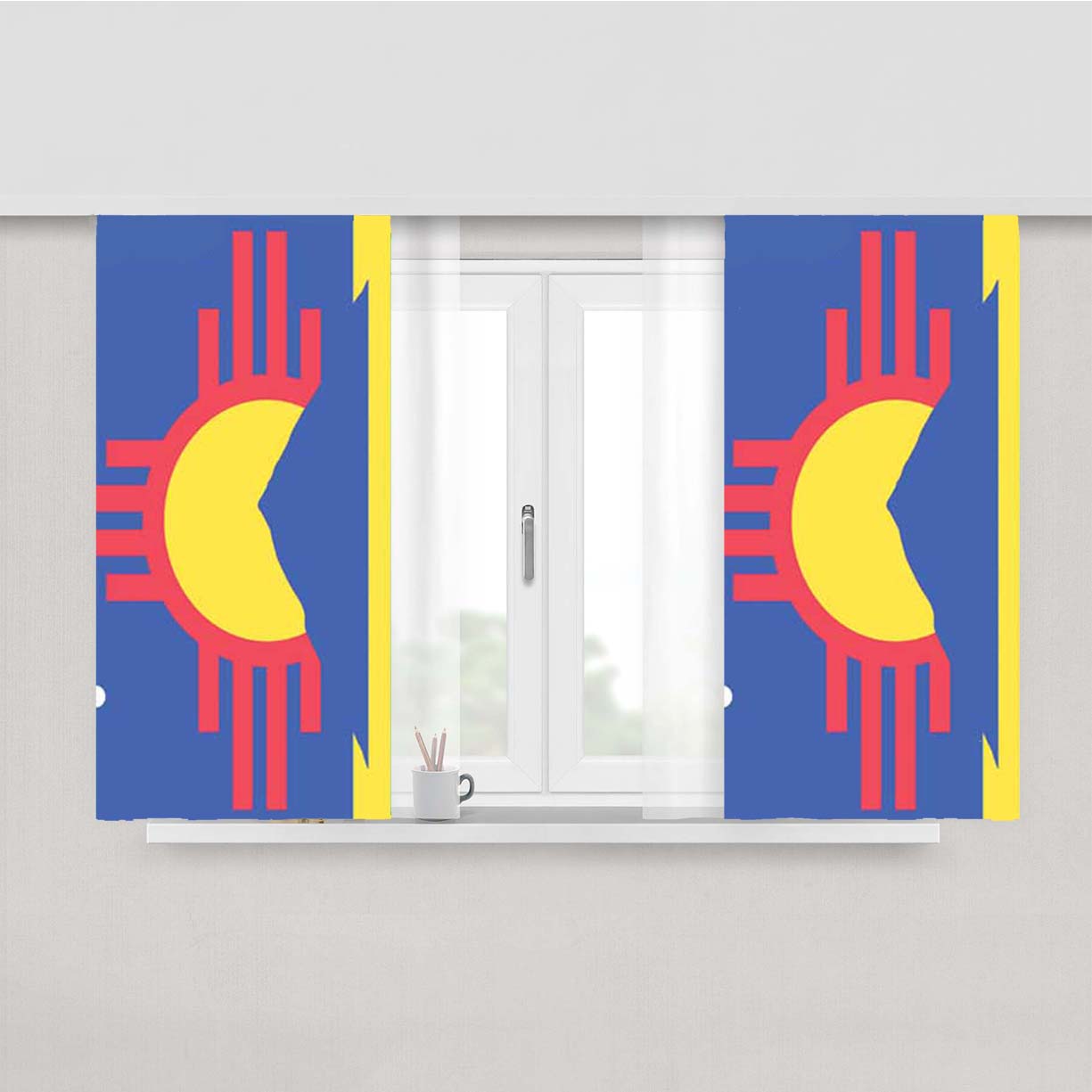 Roswell Flag Peach Skin Window Curtains