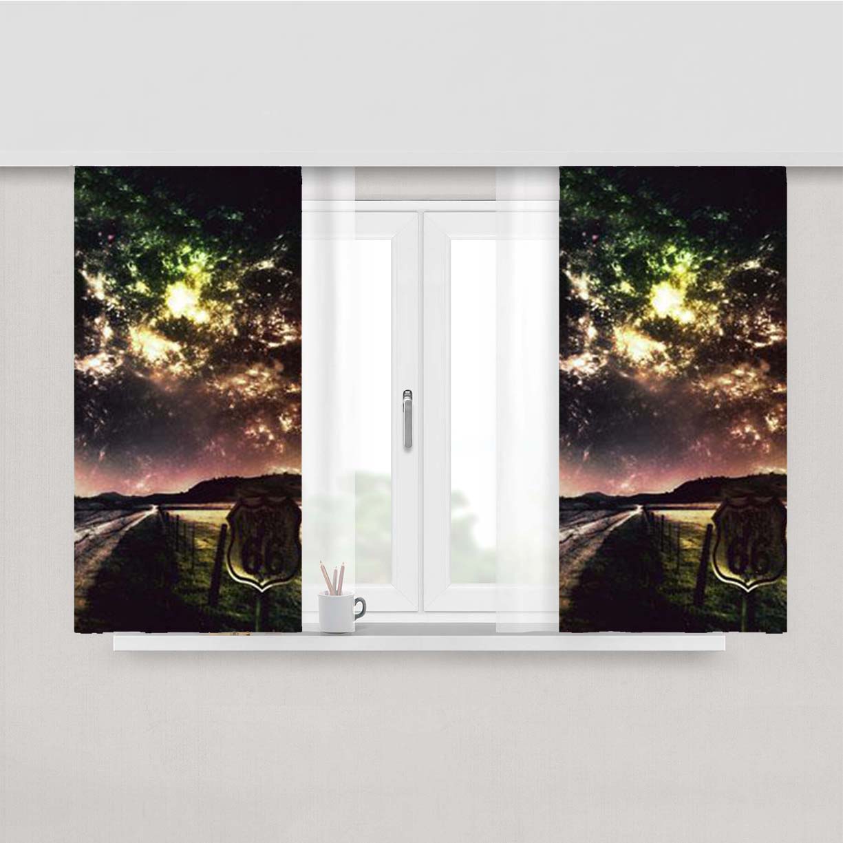 Route 66 Peach Skin Window Curtains