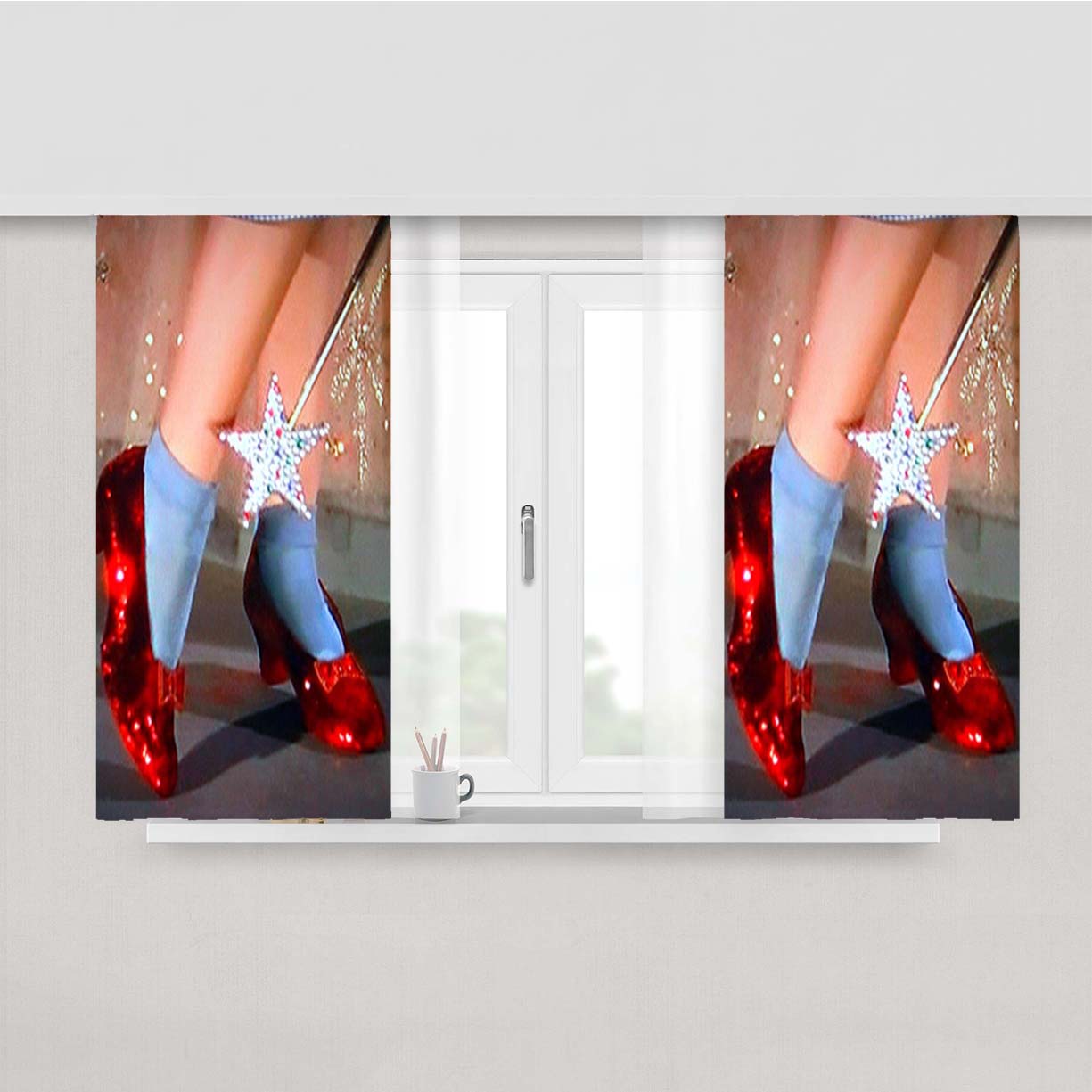 Ruby Slippers Peach Skin Window Curtains