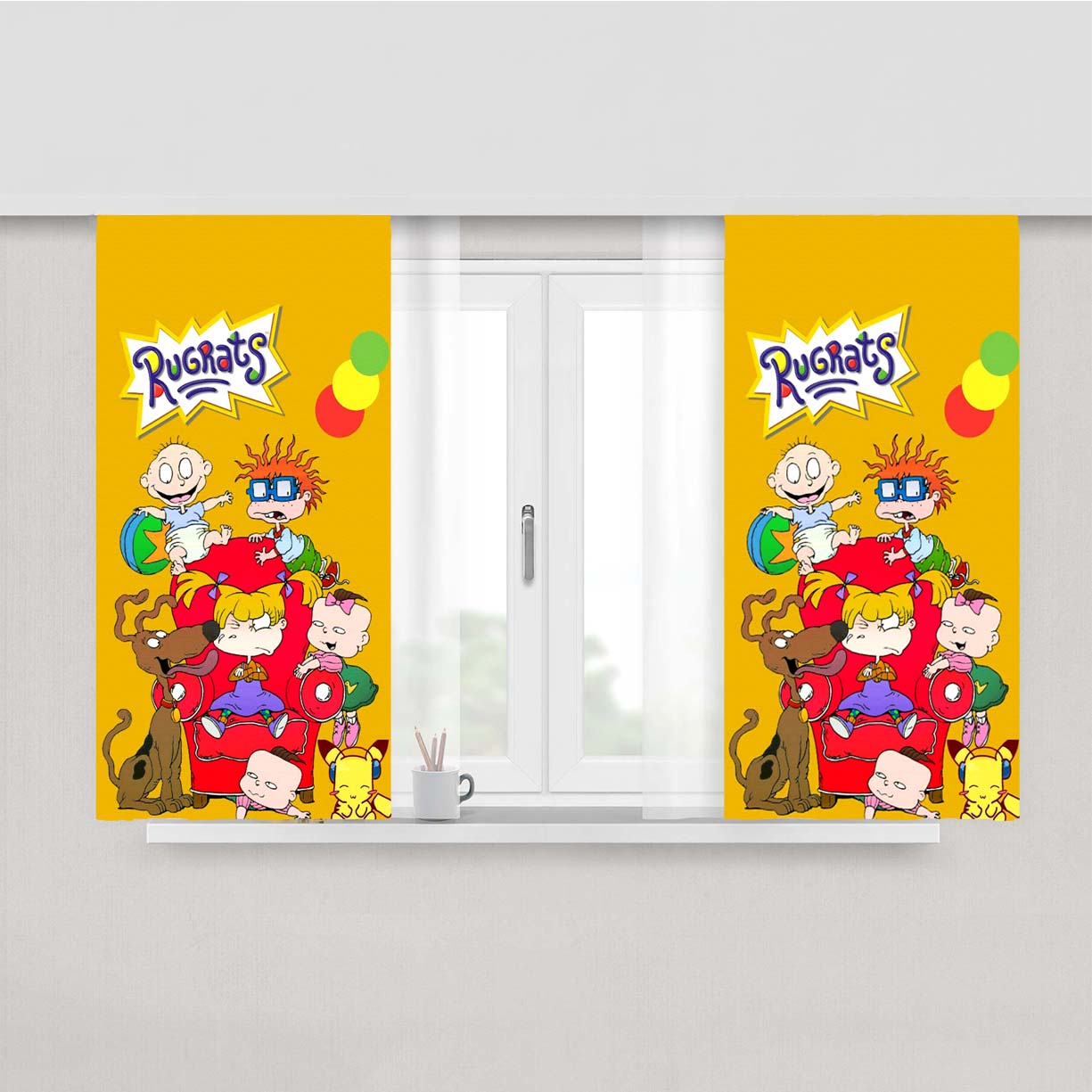 Rugrats And Friends Peach Skin Window Curtains
