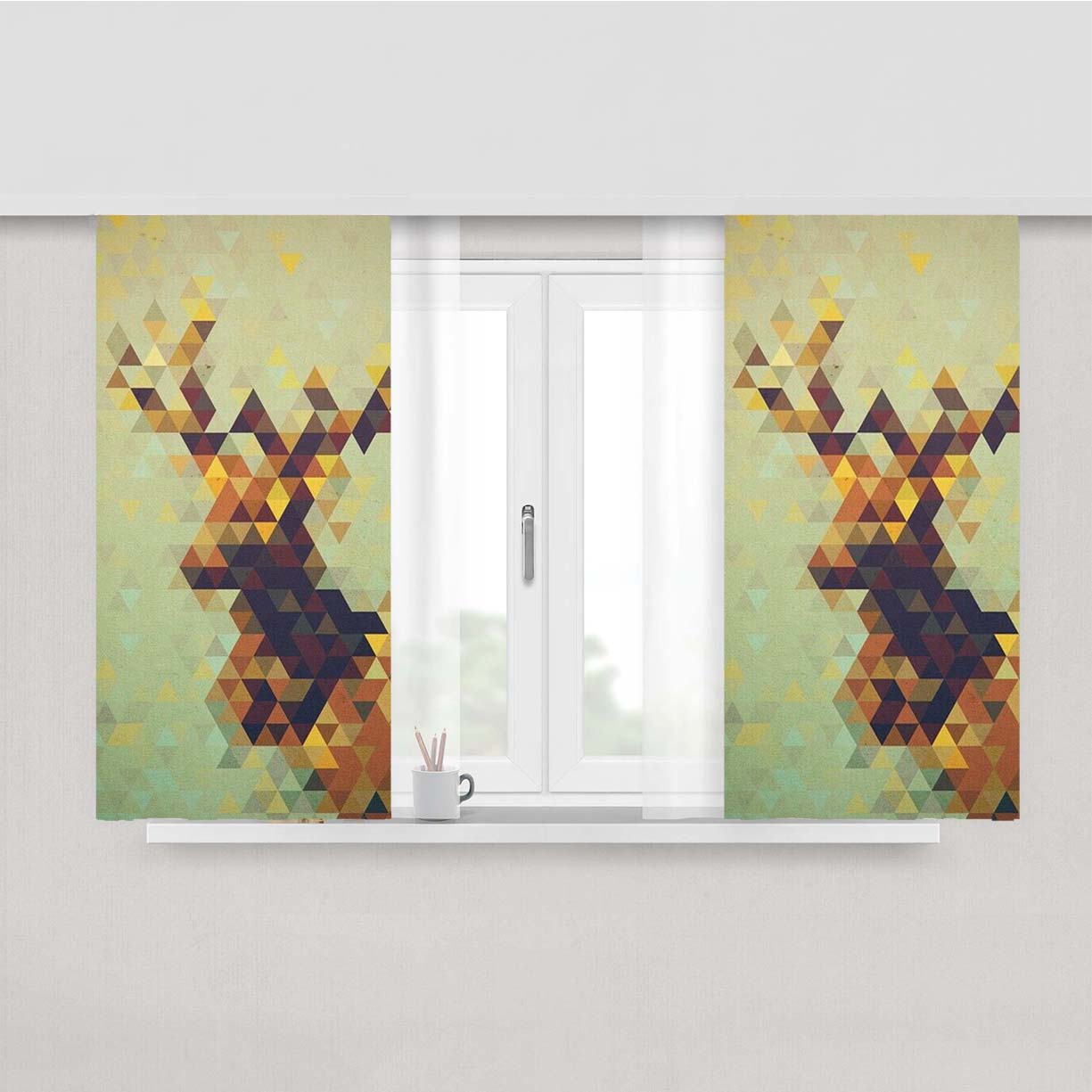 Rusa Triangle Peach Skin Window Curtains