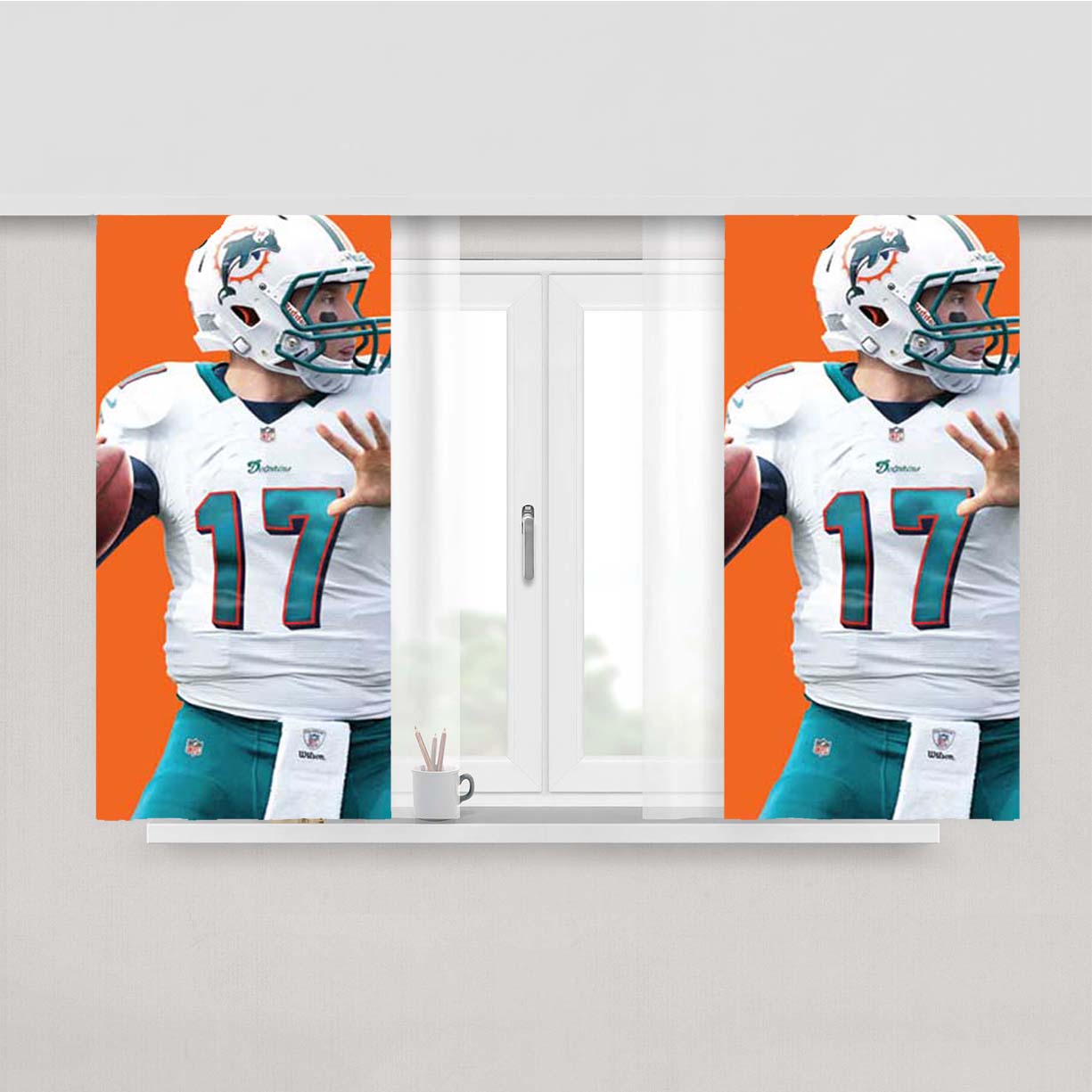 Ryan Tannehill Orange Peach Skin Window Curtains